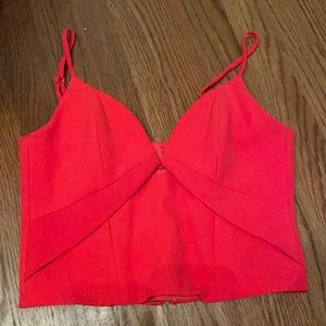 bright pink zip up crop top